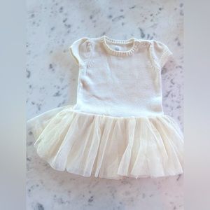 Cream sweater dress with attached tutu